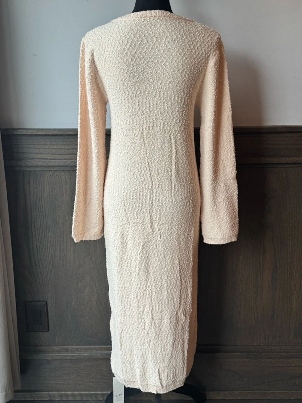 Saodimallsu Cream Textured Long Sleeve Dress - Women small - Picture 4 of 8